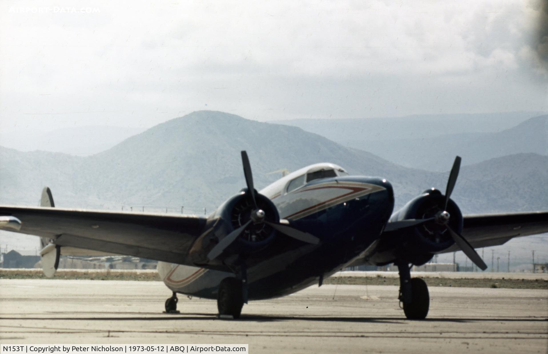 N153T, Lockheed 18-56 Lodestar C/N 2234, This Lodestar ex USAAF C-60A 42-32188 was on the ramp at Albuquerque in 1973.