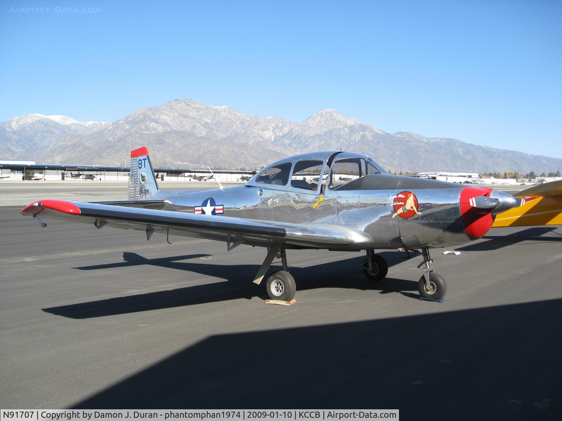 N91707, 1947 North American Navion (NA-145) C/N NAV-4-178, Taken at the Cable Airport's Airshow on static display.