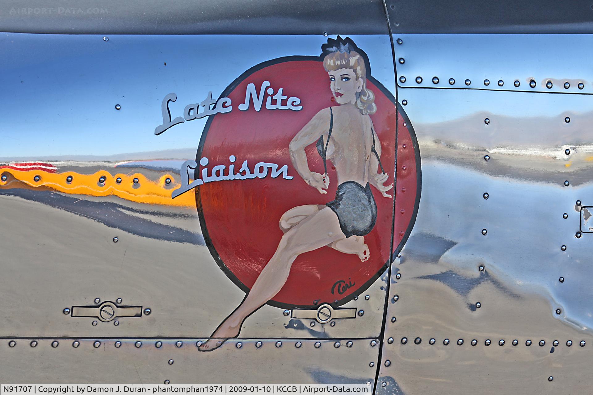 N91707, 1947 North American Navion (NA-145) C/N NAV-4-178, Taken at the Cable Airport's Airshow on static display.