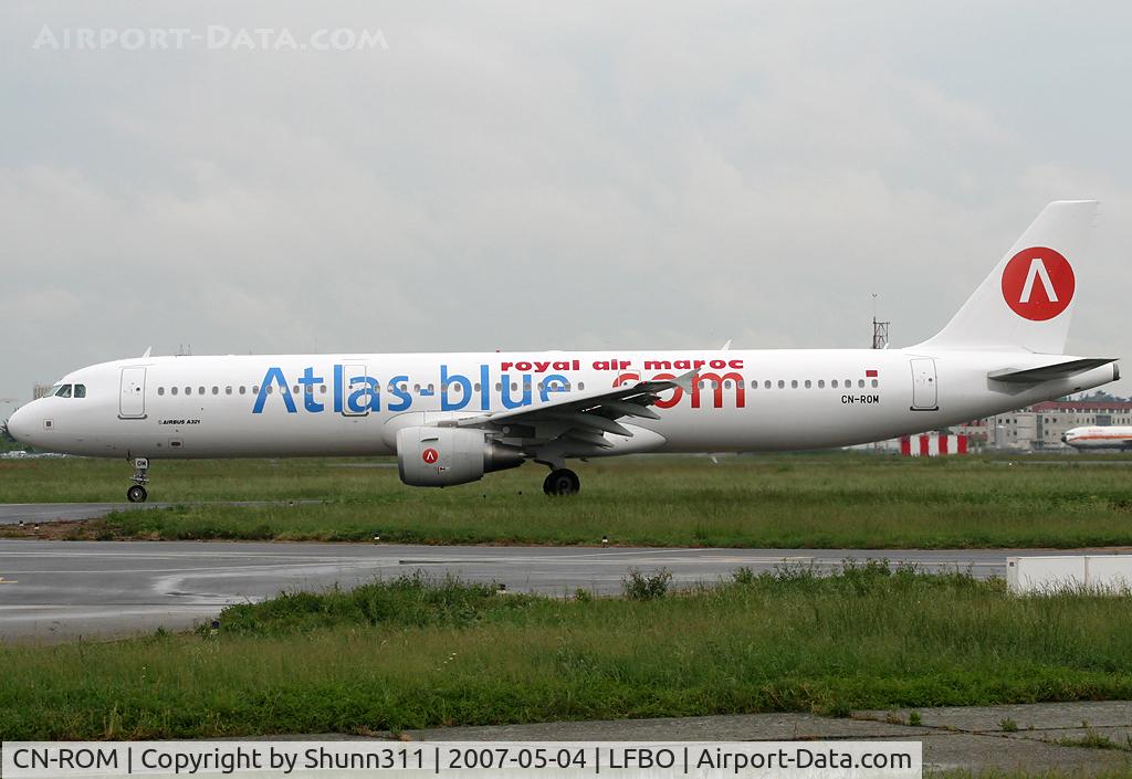 CN-ROM, 2007 Airbus A321-211 C/N 3070, Rolling holding point rwy 32R for departure...