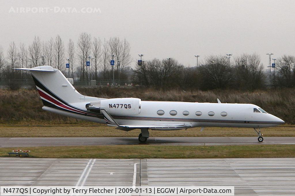 N477QS, 1999 Gulfstream Aerospace G-IV C/N 1377, Netjets Gulf IV at Luton