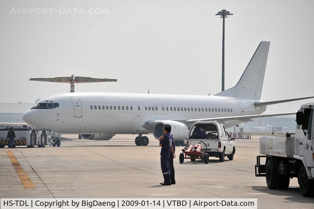 HS-TDL, 1997 Boeing 737-4D7 C/N 28702, Being pushed back for flight testing!