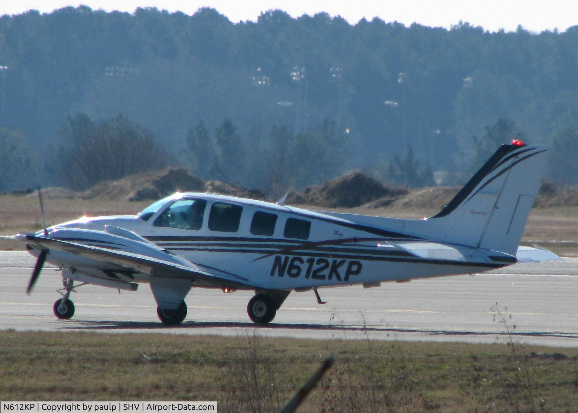 N612KP, 1998 Raytheon Aircraft Company 58 C/N TH-1857, About to take off from Shreveport Regional.