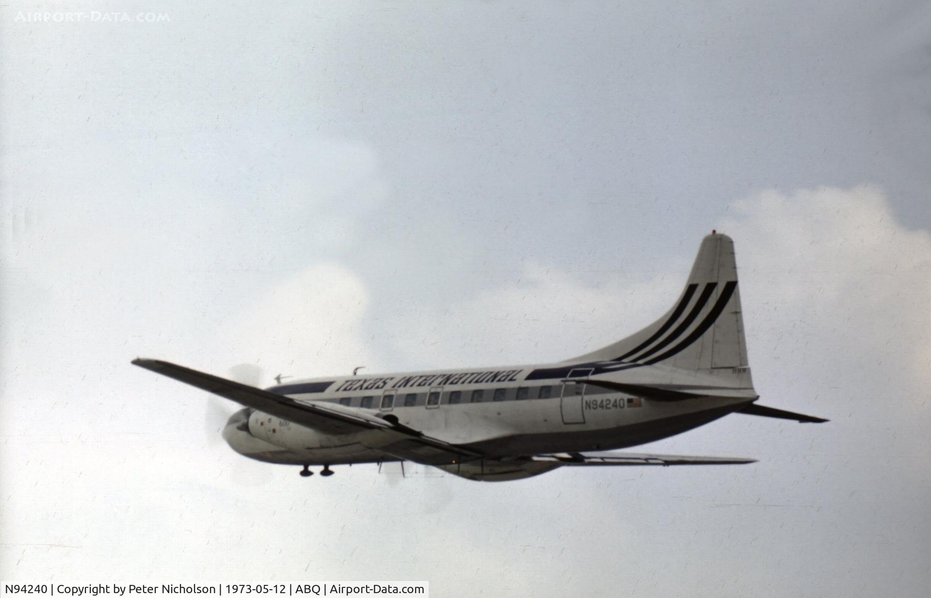 N94240, 1948 Convair 600-240D C/N 81, This Convair was in service in 1973 with Texas International Airlines.
