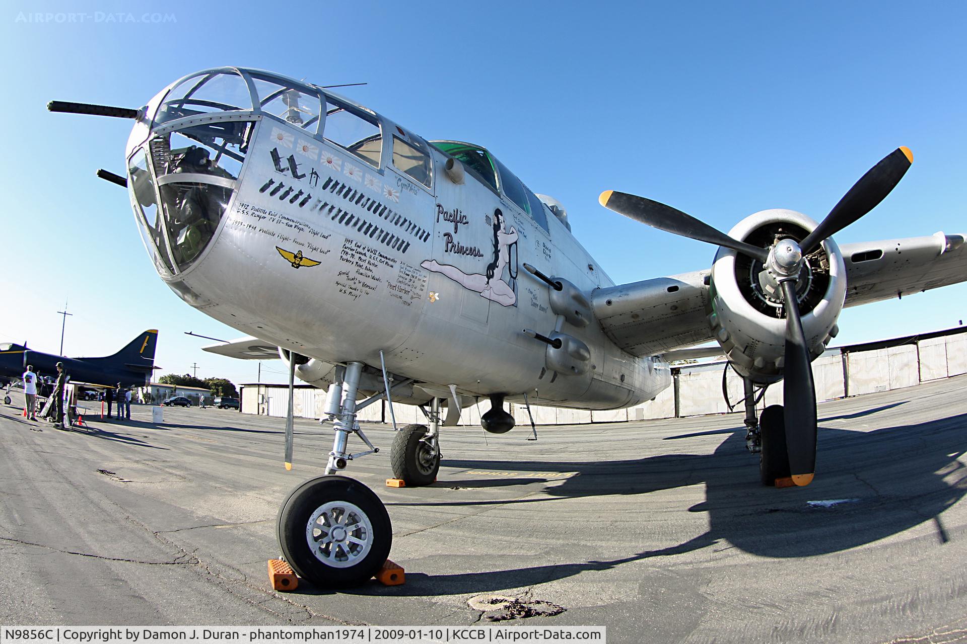 N9856C, 1943 North American TB-25N Mitchell C/N 108-35217, On static display at Cable Airshow