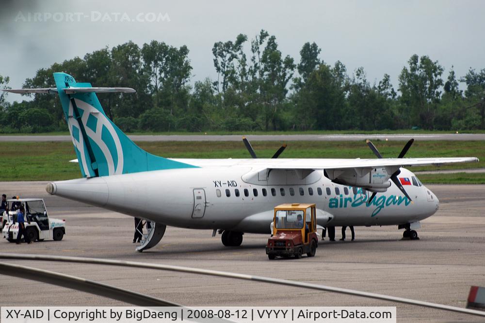 XY-AID, 1989 ATR 42-320 C/N 152, Parks at Yangon International Airport, Domestic Ramp Area.