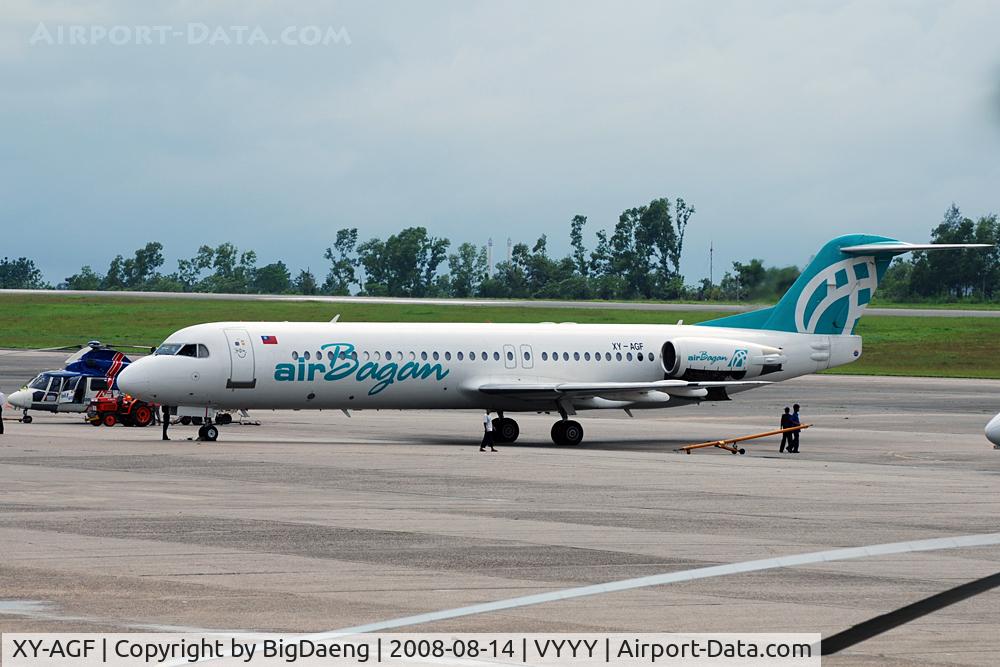 XY-AGF, 1989 Fokker 100 (F-28-0100) C/N 11282, Fokker in beautiful colour of Air Bagan.