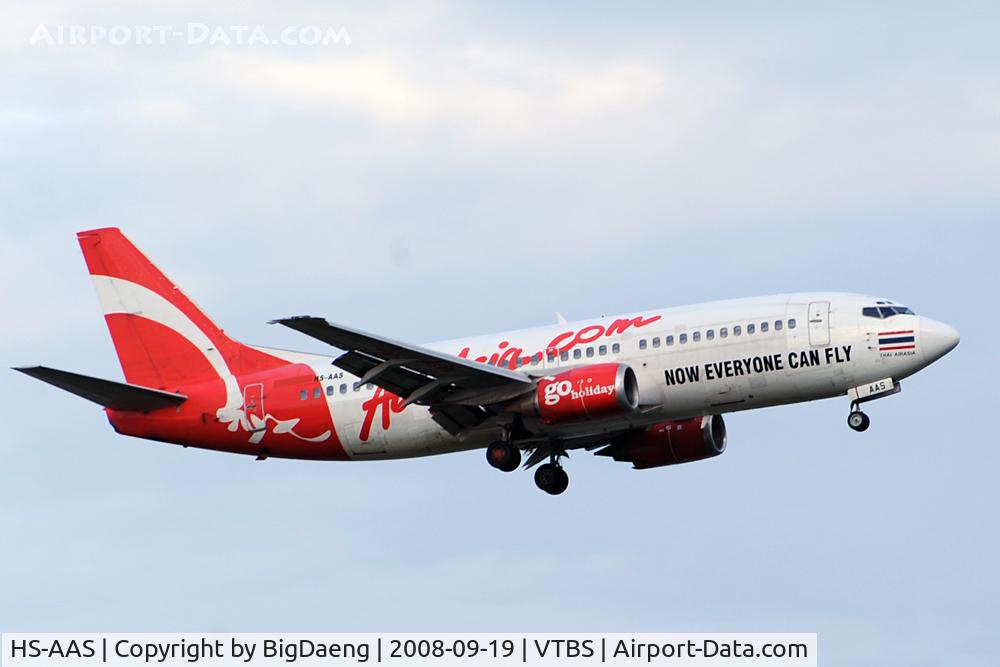 HS-AAS, 1985 Boeing 737-3TO C/N 23357, On final runway 19L, Suvarnabhumi International Airport.