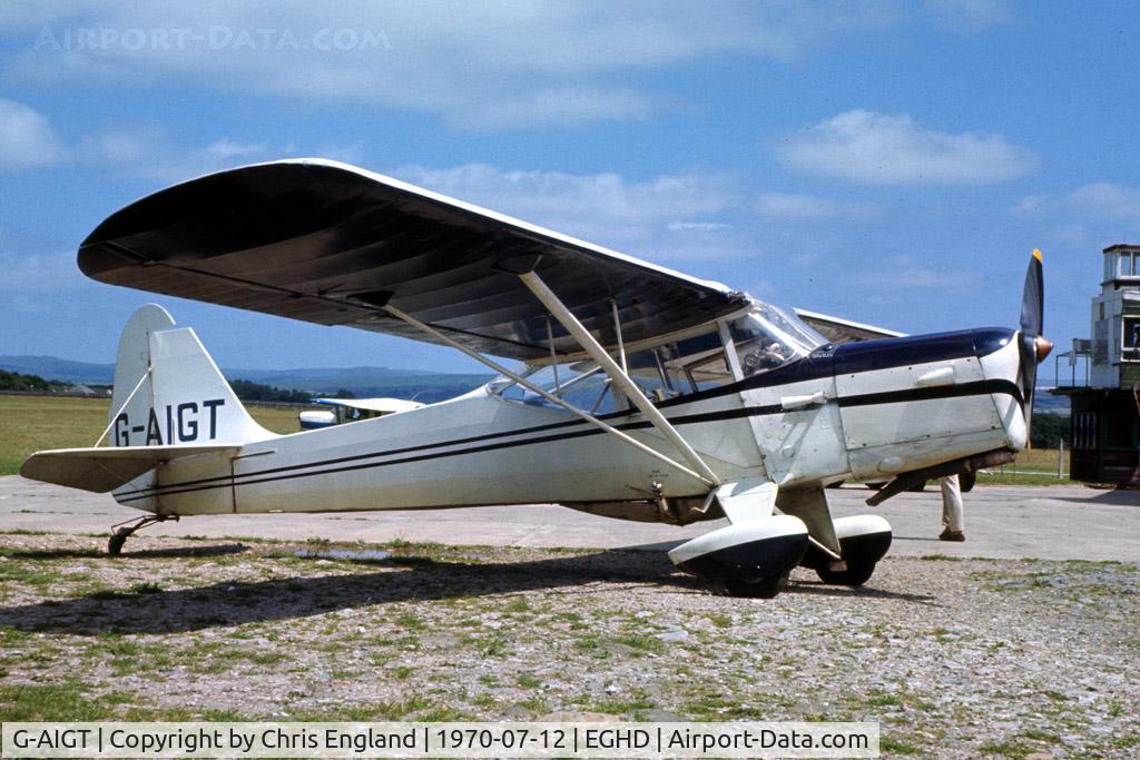 G-AIGT, 1946 Auster J-1N Alpha C/N 2176, visiting Plymouth on 12 July 1970