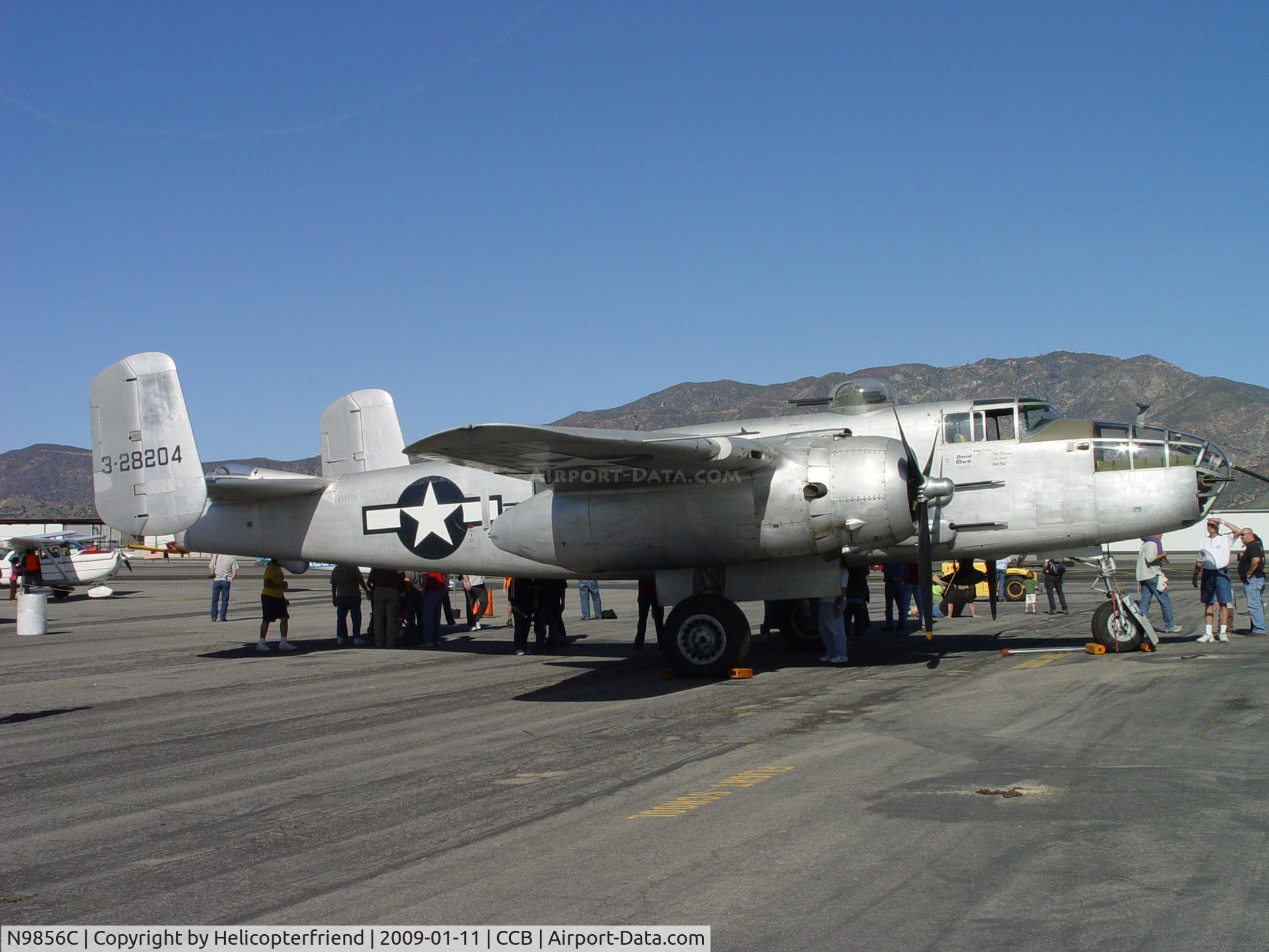 N9856C, 1943 North American TB-25N Mitchell C/N 108-35217, Being visited at Cable Air Show
