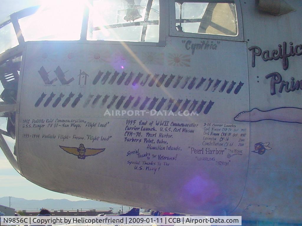 N9856C, 1943 North American TB-25N Mitchell C/N 108-35217, A little history description in the sunlight