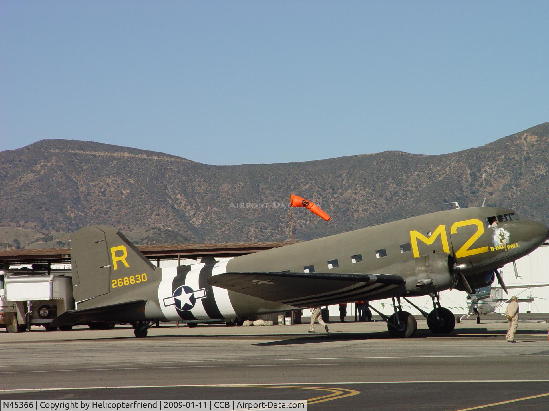 N45366, 1943 Douglas C-53D-DO Skytrooper (DC-3A) C/N 11757, Firing up the engines