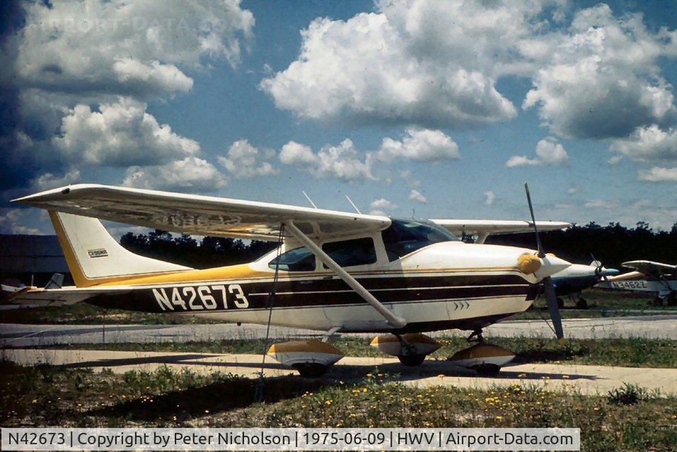 N42673, 1968 Cessna 182L Skylane C/N 18259132, This Skylane was parked at Brookhaven in the summer of 1975.