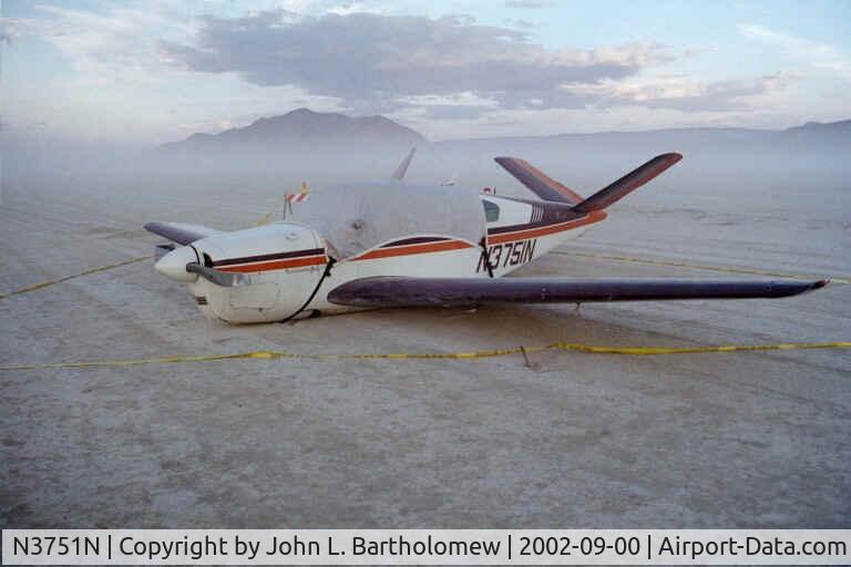 N3751N, 1947 Beech 35 Bonanza C/N D-970, Results of gear-up landing at Burning Man 2002