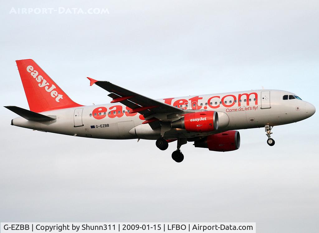 G-EZBB, 2006 Airbus A319-111 C/N 2854, Landing rwy 14R