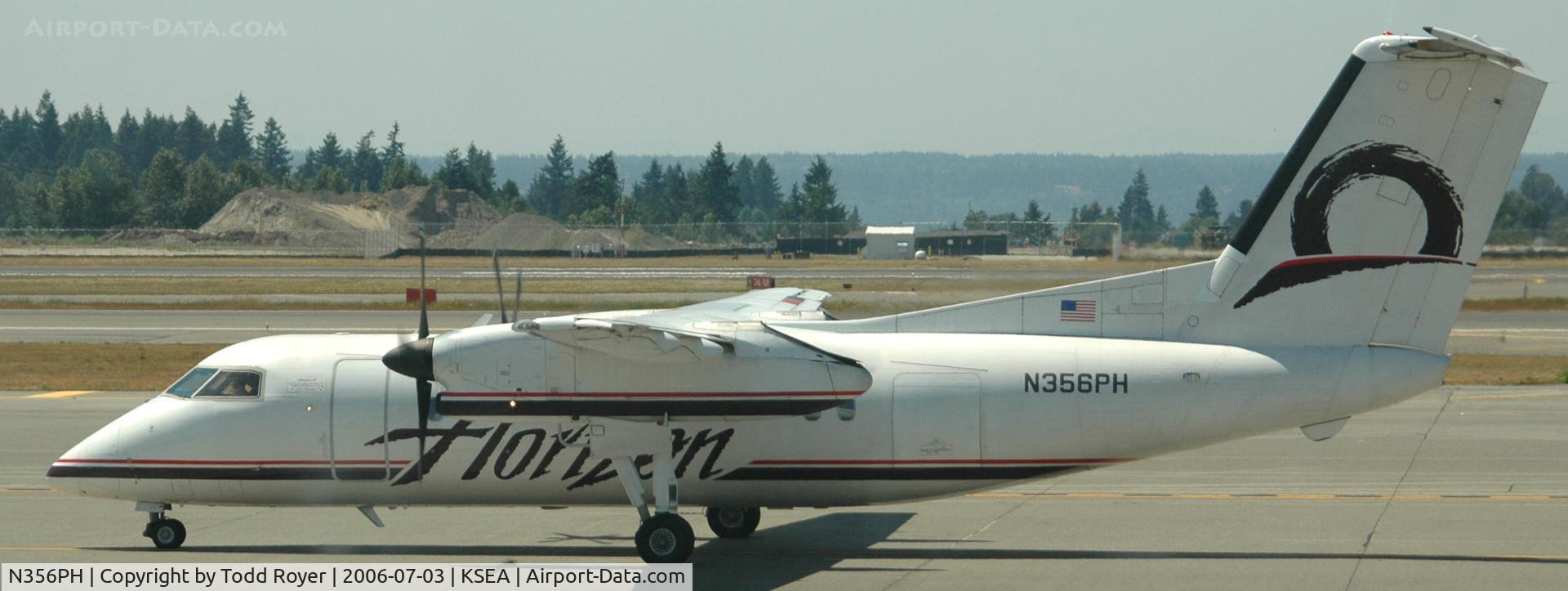 N356PH, 1997 De Havilland Canada DHC-8-202 Dash 8 C/N 502, Taxi to gate