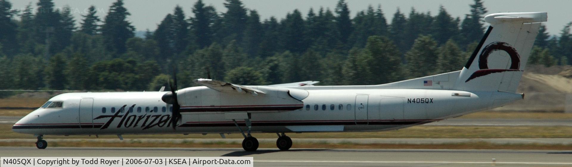 N405QX, 2001 Bombardier DHC-8-402 Dash 8 C/N 4047, Departing SEA on 16L