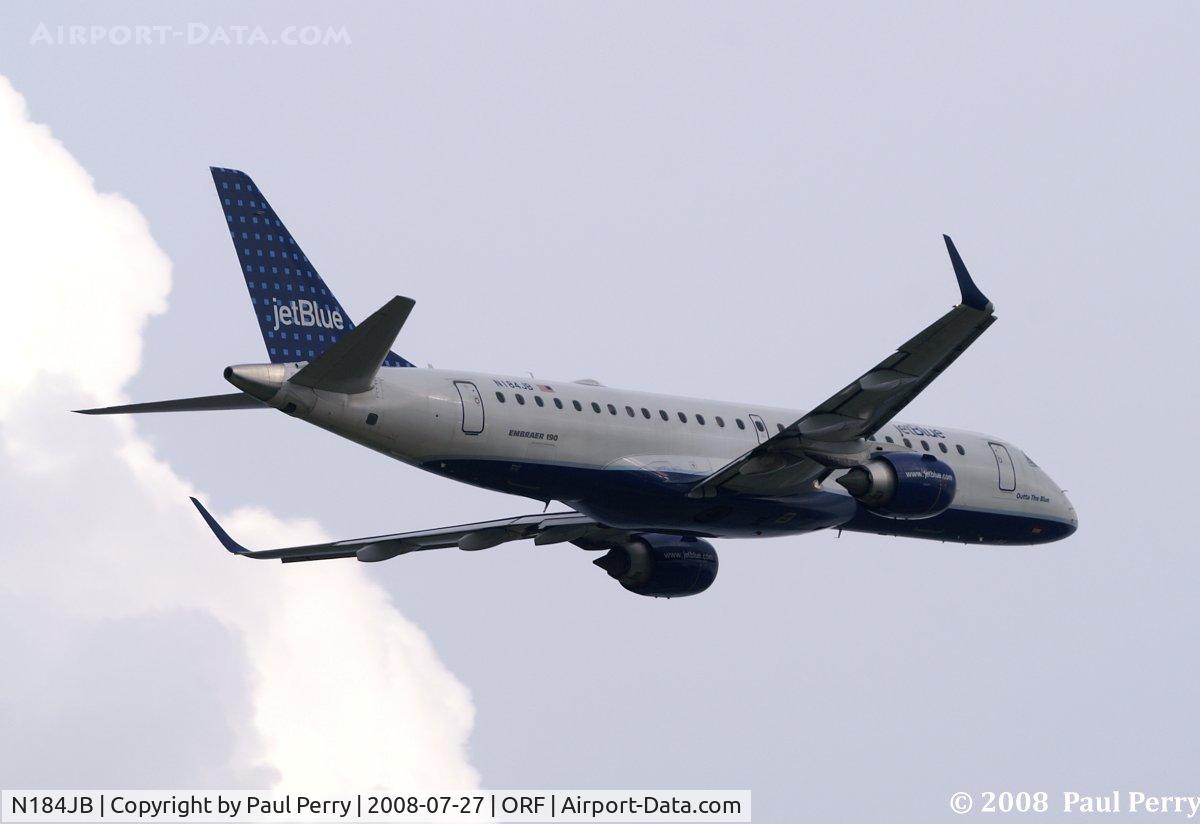 N184JB, 2005 Embraer 190AR (ERJ-190-100IGW) C/N 19000008, Clear skies ahead and above