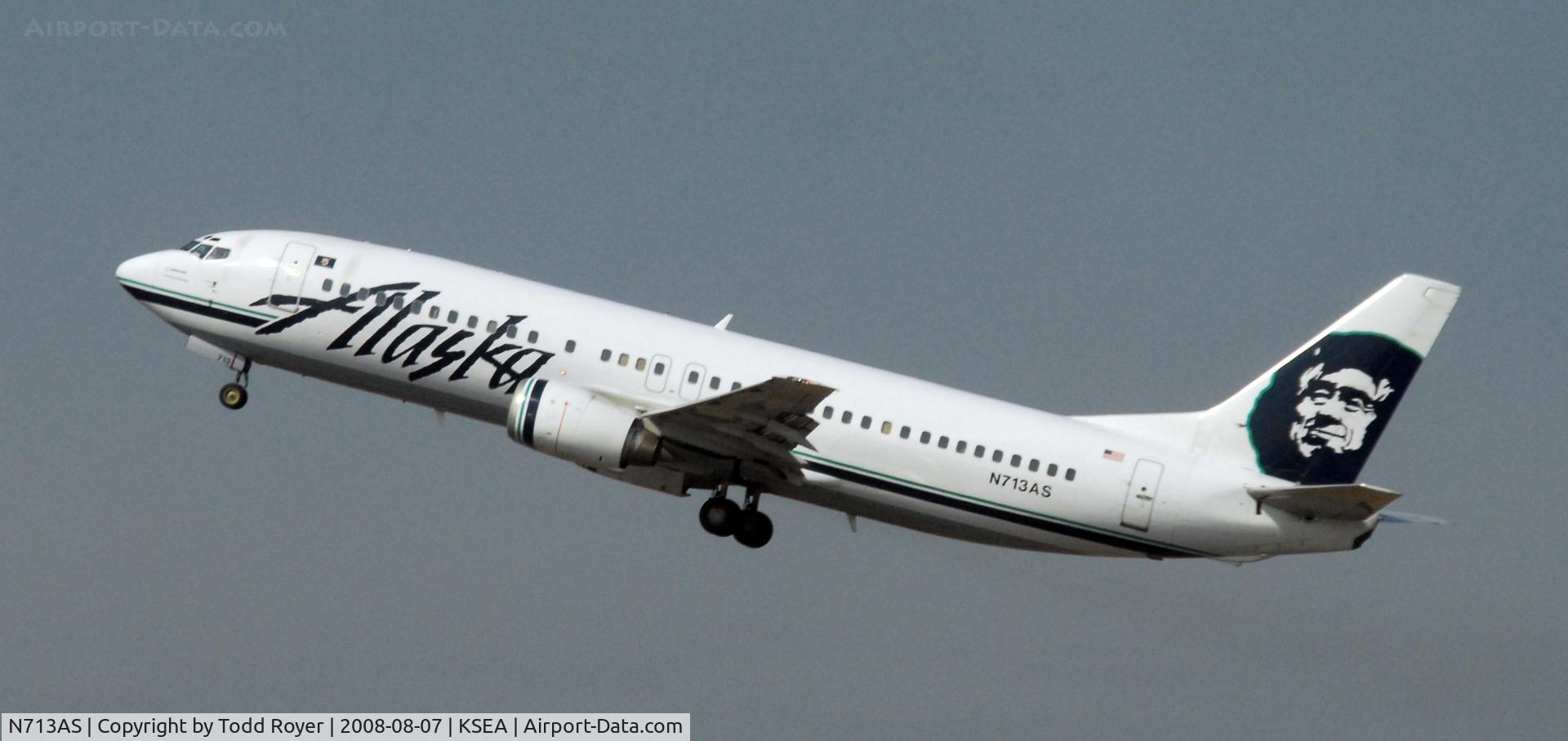 N713AS, 1999 Boeing 737-490 C/N 30161, Departing SEA on 16L