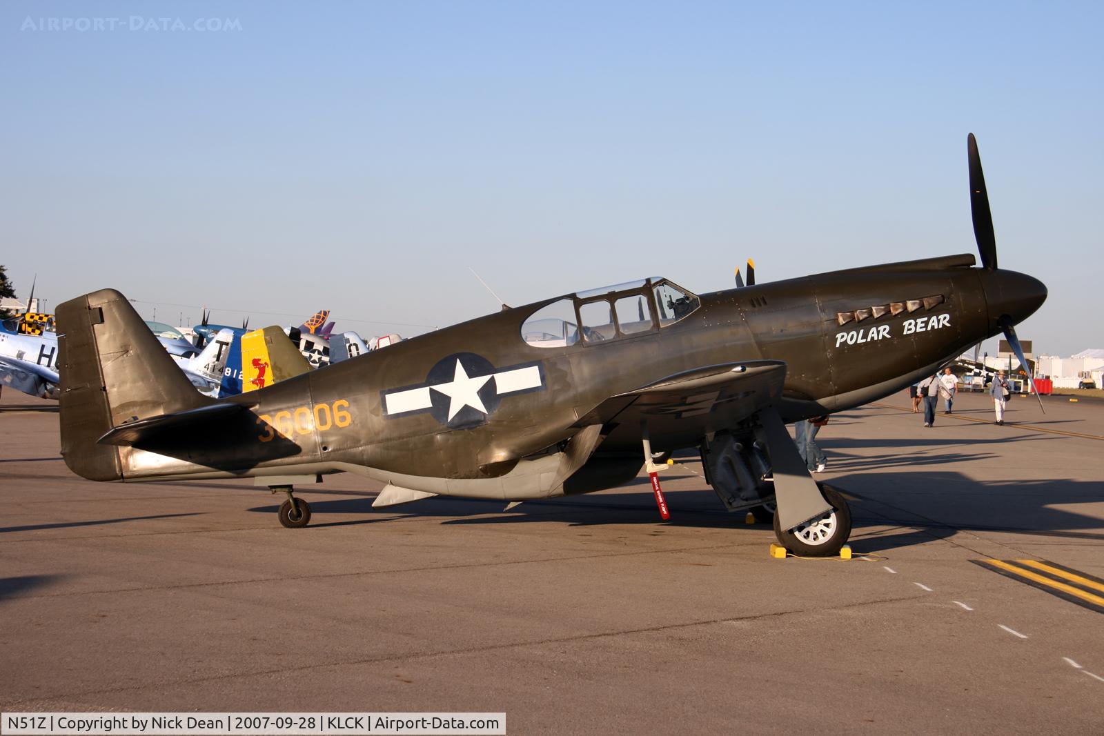 N51Z, 1985 North American P-51A-1NA Mustang C/N 99-22109, KLCK