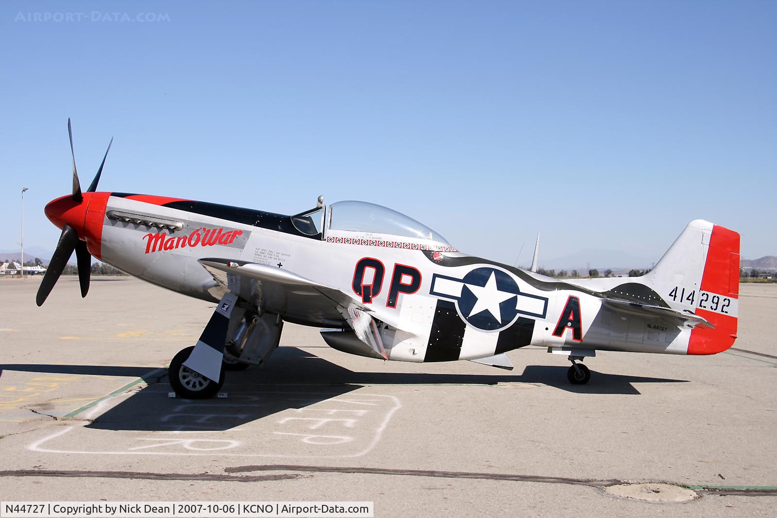 N44727, 1944 North American P-51D Mustang C/N 122-39198, KCNO C/N 122-39198
