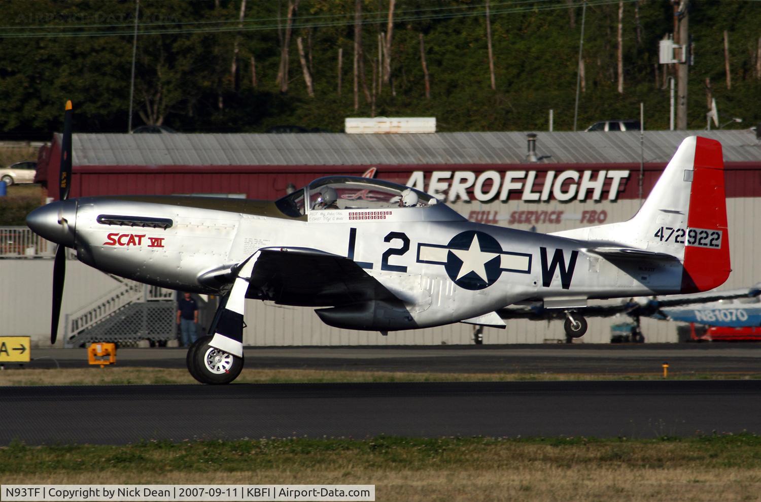 N93TF, 1944 North American TF-51D Mustang C/N 122-39381, KBFI C/N 122-39381