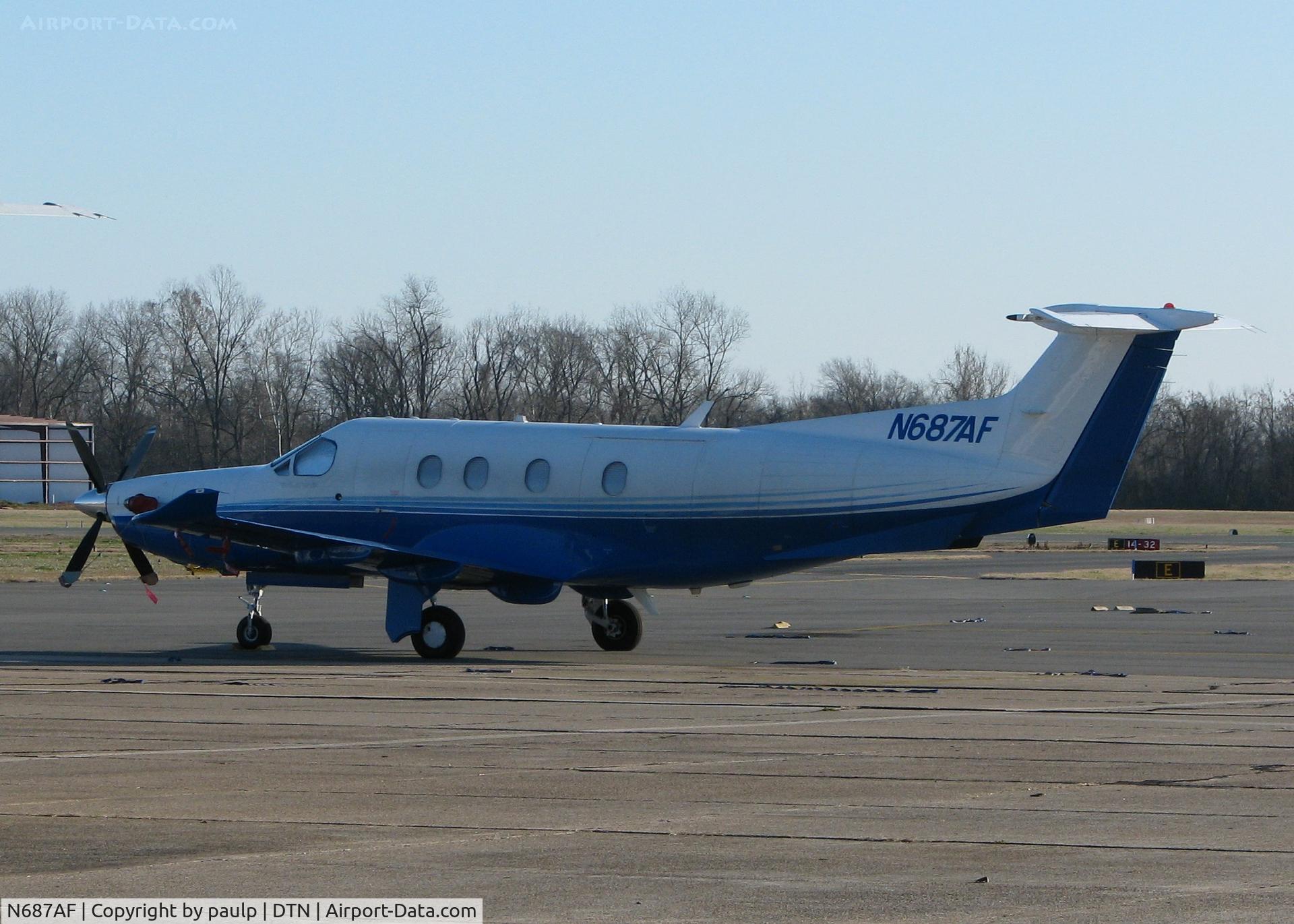 N687AF, 2006 Pilatus PC-12/47 C/N 687, Parked at the Downtown Shreveport airport.