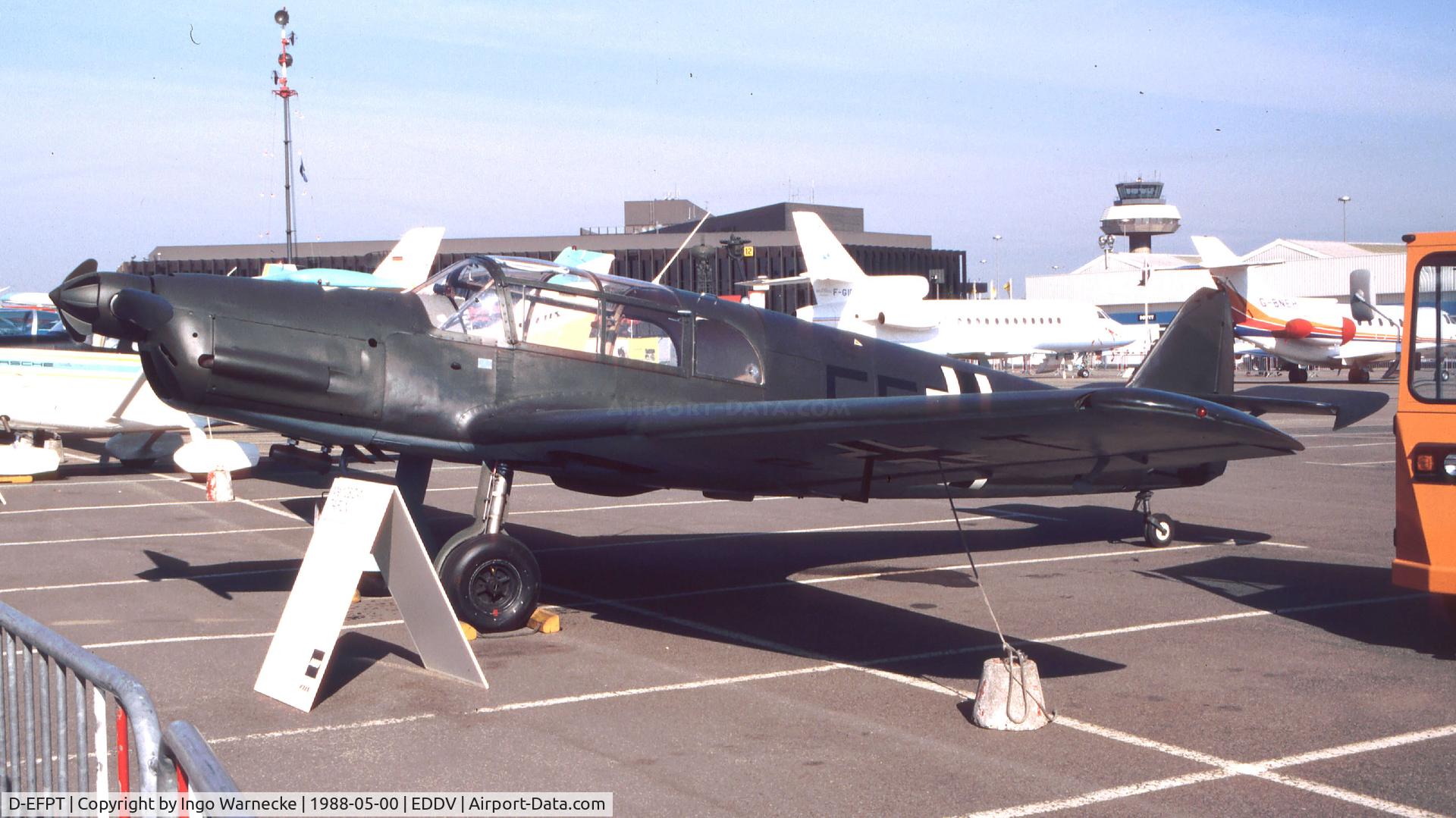 D-EFPT, Messerschmitt Bf-108 Taifun C/N 5138, Messerschmitt Bf 108D-1 Taifun of the Messerschmitt Foundation at the ILA 1988, Hannover