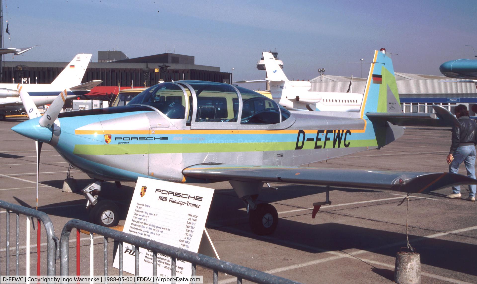 D-EFWC, MBB 223M-4 Flamingo C/N 151, MBB 223 M-4 Flamingo (ex SIAT / CASA 223A-1) with Porsche PFM 3200 engine at the ILA 1988, Hannover
