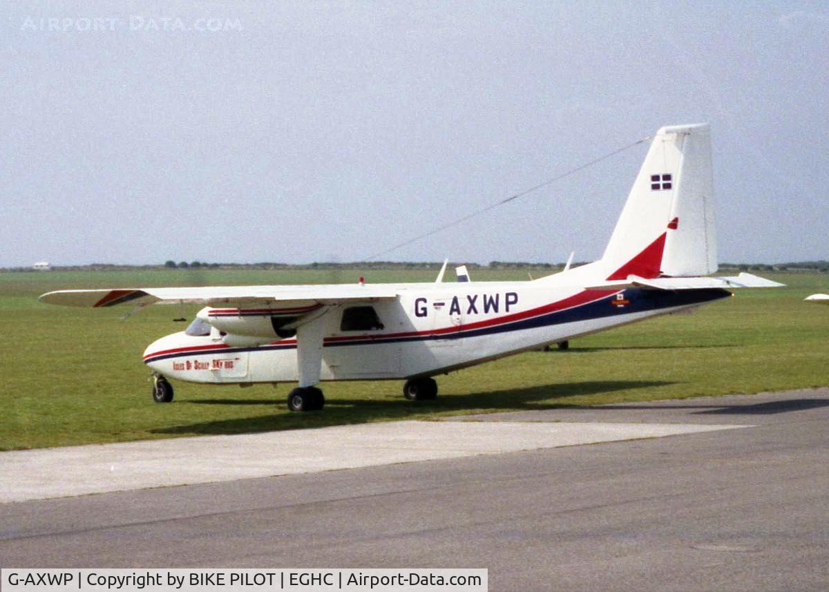 G-AXWP, 1970 Britten-Norman BN-2A-26 Islander C/N 147, ISLES OF SCILLY SKY BUS TAKEN BETWEEN 1988-1993