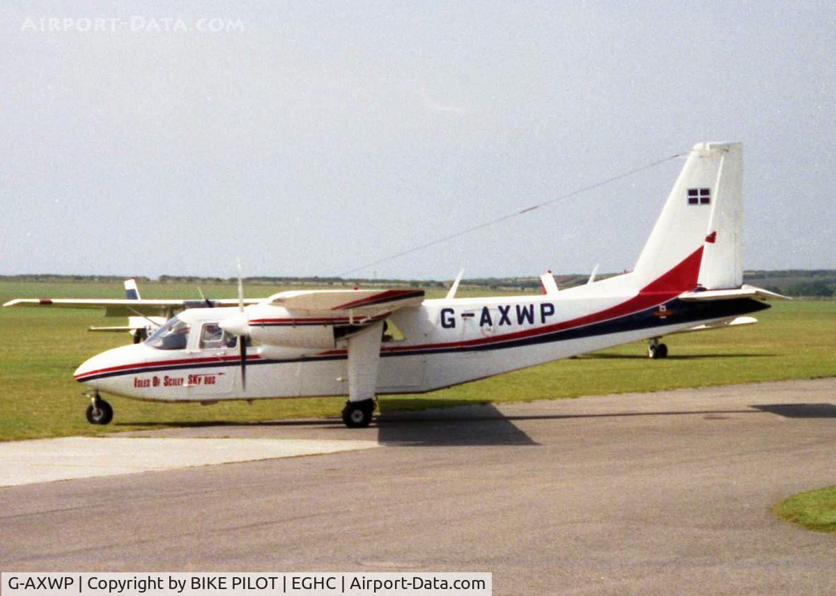 G-AXWP, 1970 Britten-Norman BN-2A-26 Islander C/N 147, ISLES OF SCILLY SKY BUS TAKEN BETWEEN 1988-1993