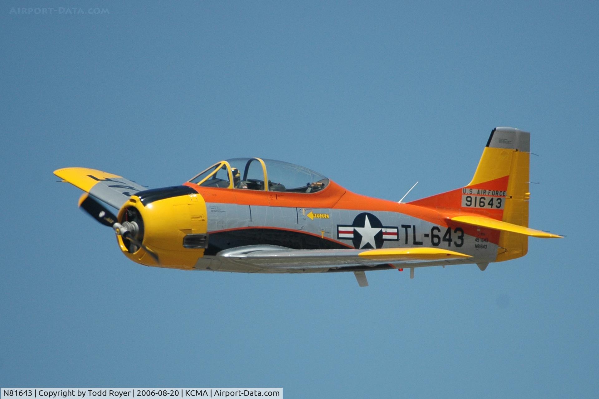 N81643, 1949 North American T-28A Trojan C/N 159-155 (49-1643), Camarillo Airshow 2006