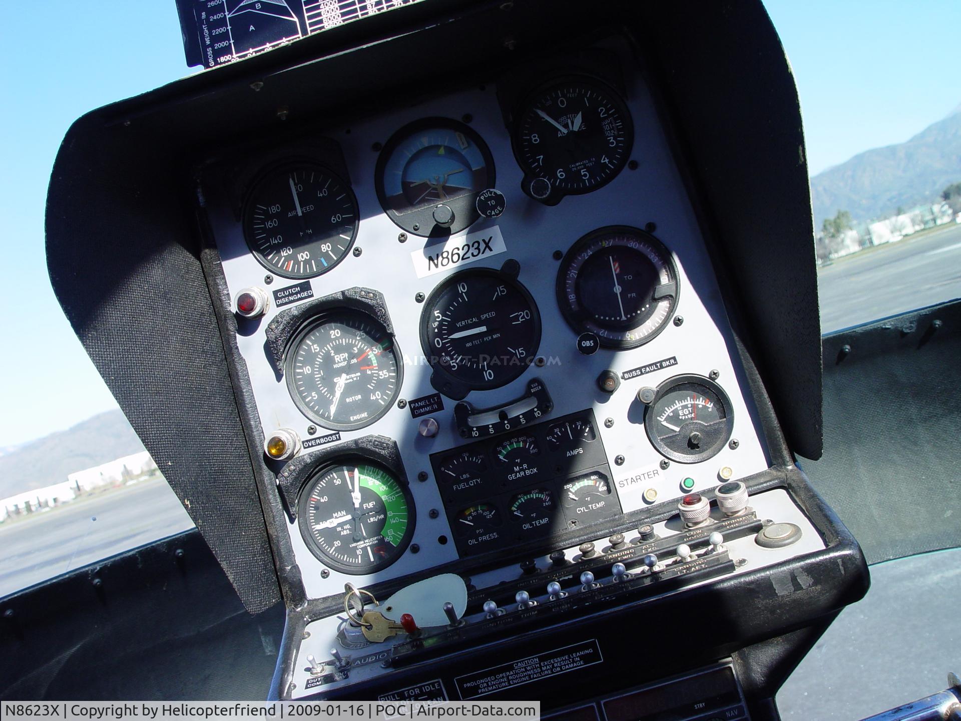 N8623X, 1984 Enstrom F-28F Falcon C/N 731, Instrument Panel of Enstrom at Eagle Helicopter and Aviation Pad