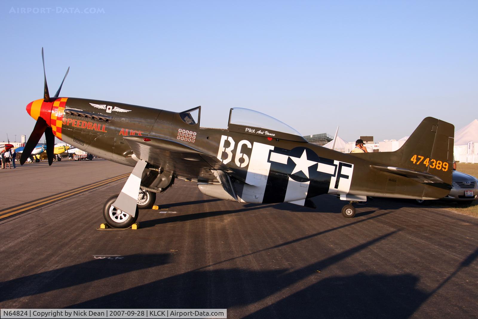 N64824, 1944 North American P-51D-30NA Mustang C/N 122-4929, KLCK C/N 122-40929