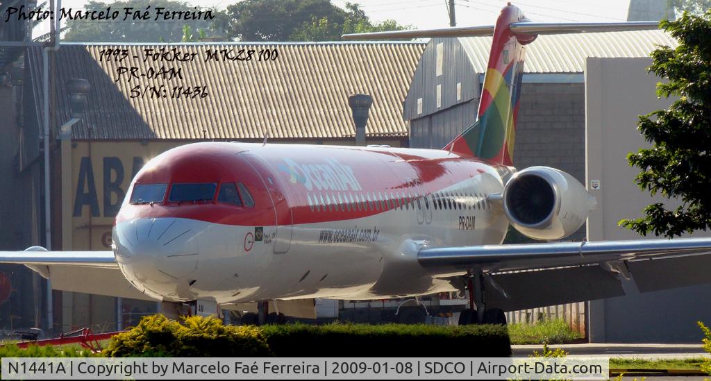 N1441A, 1993 Fokker 100 (F-28-0100) C/N 11436, Now the registration is PR-OAM. Operated by Ocean Air Airliners - Brazil.