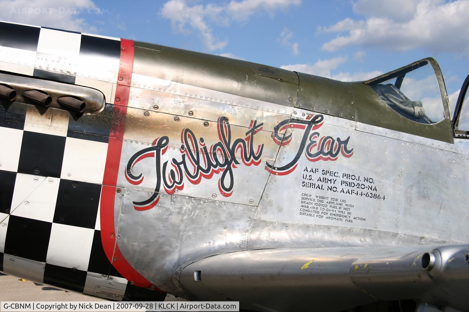 G-CBNM, 1944 North American P-51D Mustang C/N 122-31590 (44-63864), KLCK 