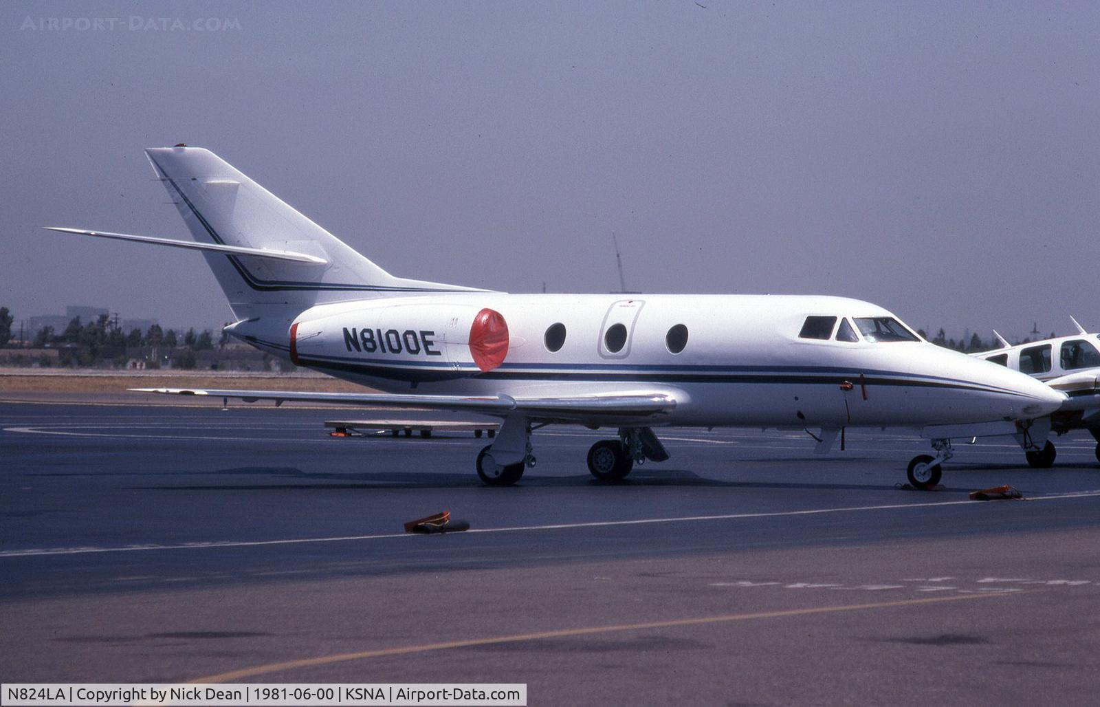 N824LA, 1975 Dassault Falcon 10 C/N 53, KSNA (Seen here as Emerson Electrics N8100E and currently registered N824LA as posted)