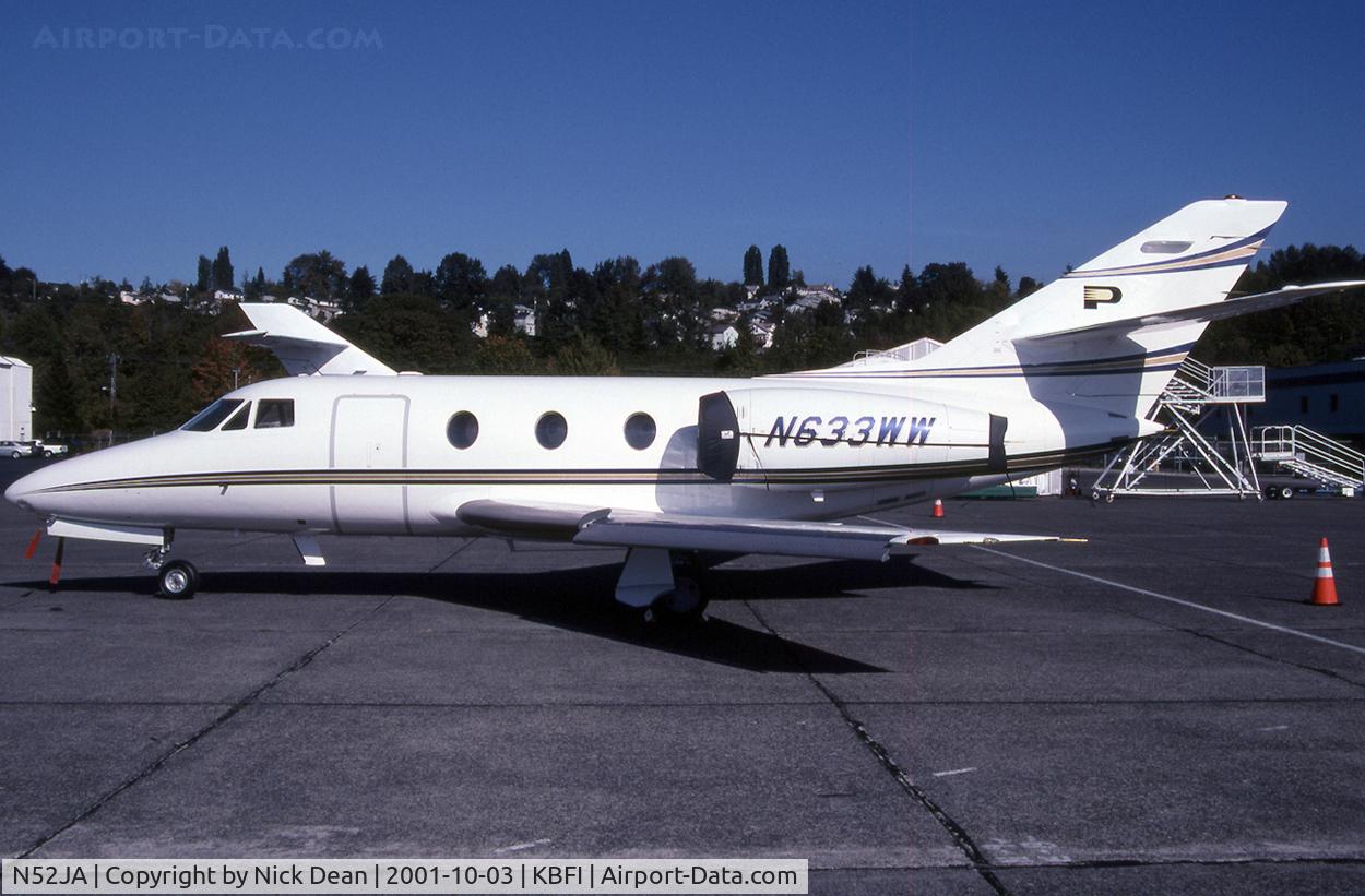 N52JA, 1975 Dassault Falcon 10 C/N 59, KBFI (Seen here as N633WW this airframe is currently registered N52JA as posted)