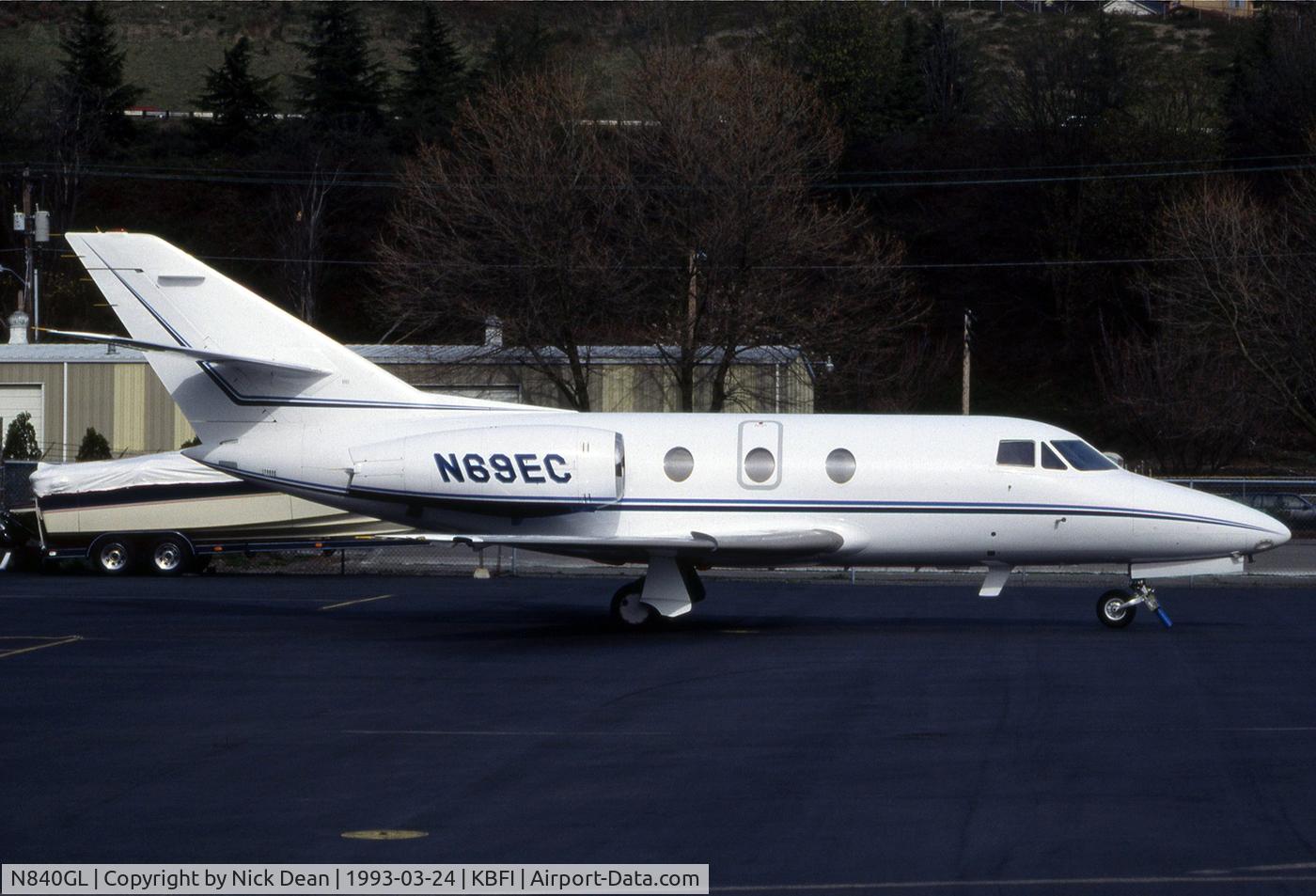 N840GL, 1977 Dassault Falcon 10 C/N 109, KBFI (Seen here as n69EC which is currently carried by a DA20 this DA10 is now registered N840GL as posted)