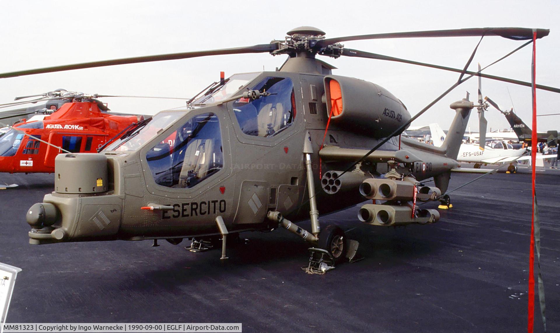 MM81323, Agusta A-129A Mangusta C/N 29011, Agusta A.129A Mangusta of Italian Army Aviation  at Farnborough International 1990