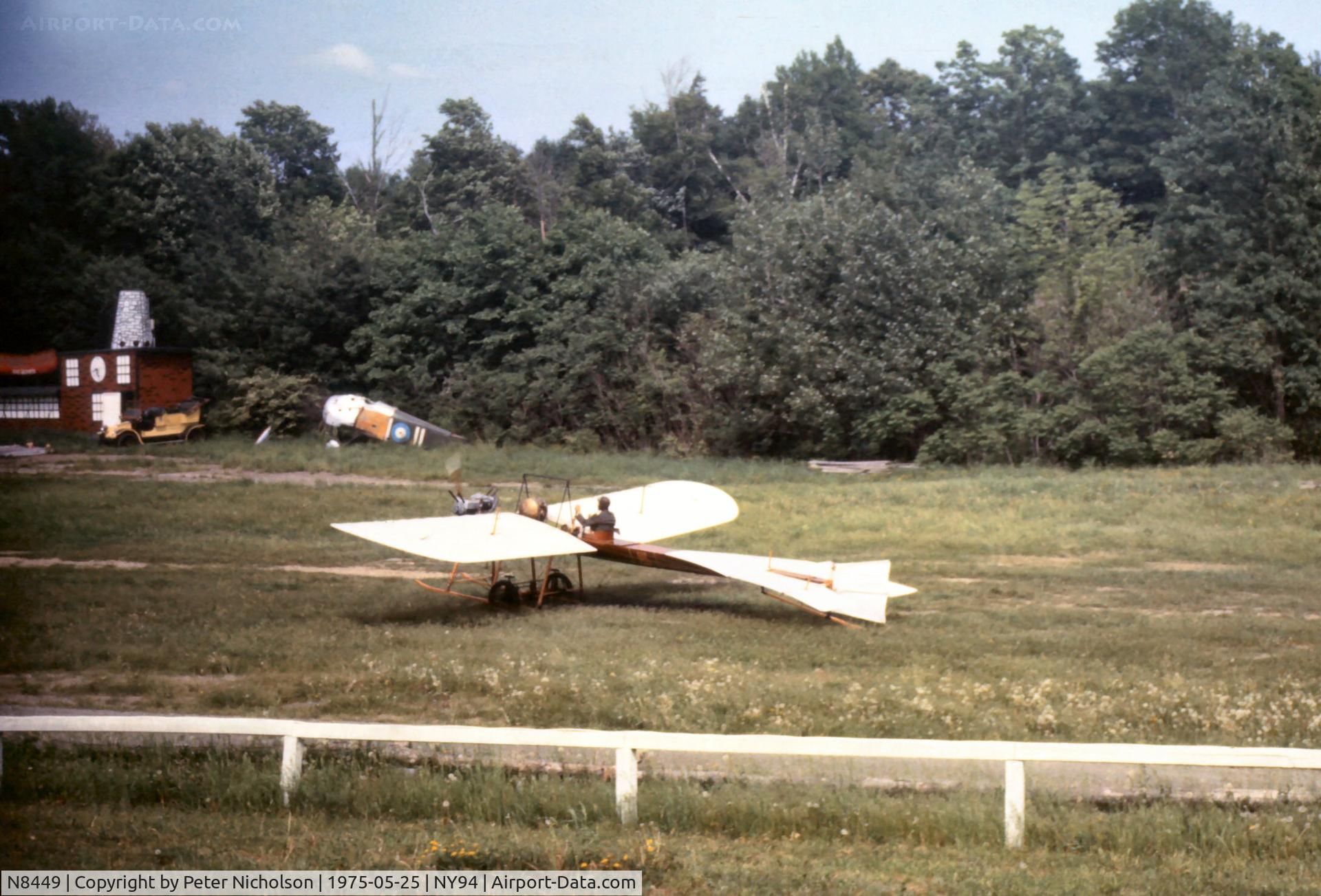 N8449, 1974 Hanriot HD-1 Replica C/N 11, This replica of a 1910 Hanriot was flown at Rhinebeck in the summer of 1975.