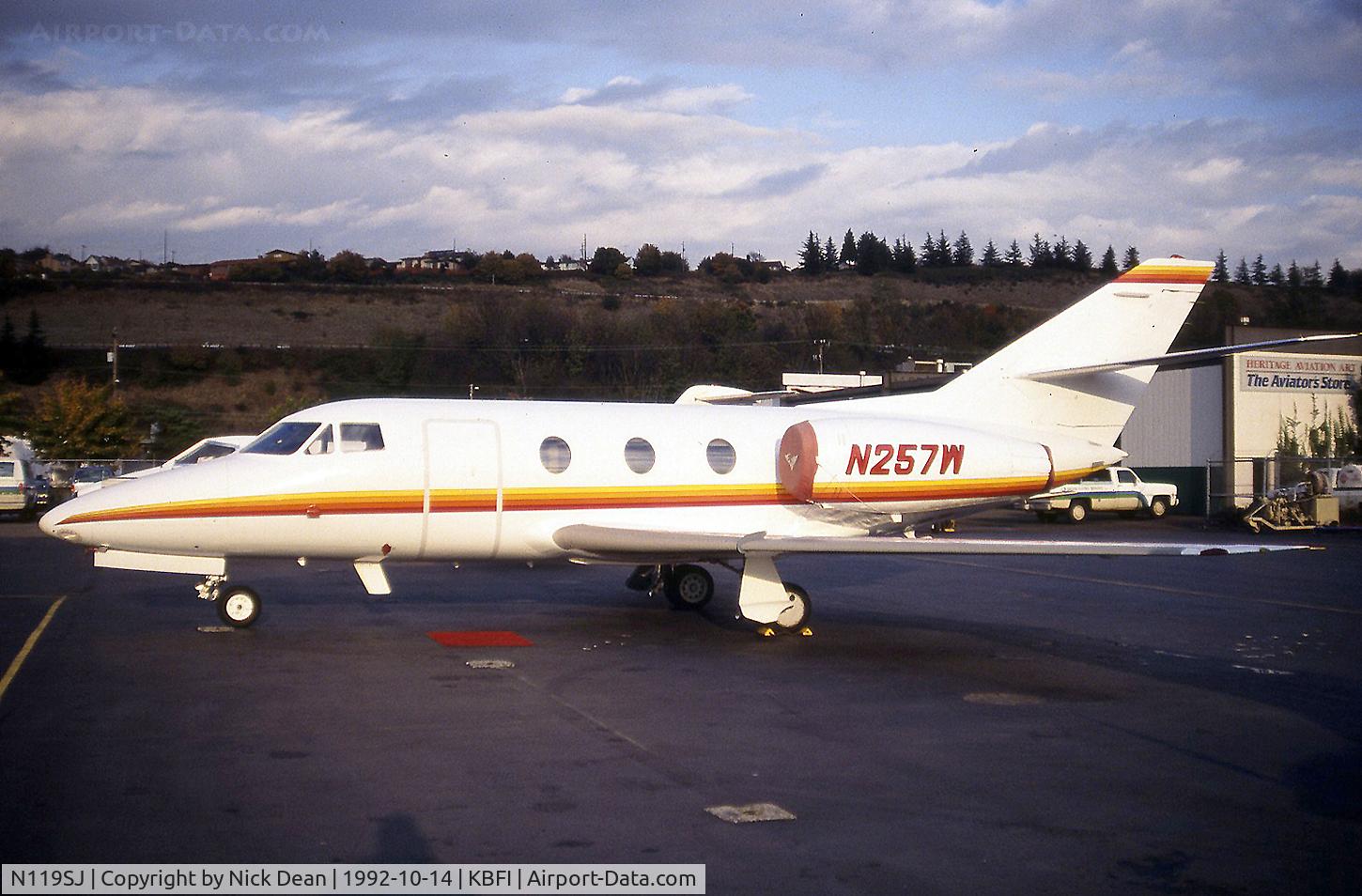N119SJ, 1977 Dassault Falcon 10 C/N 119, KBFI (Was owned by Wendy's when I took this shot and currently registered N119SJ as posted)