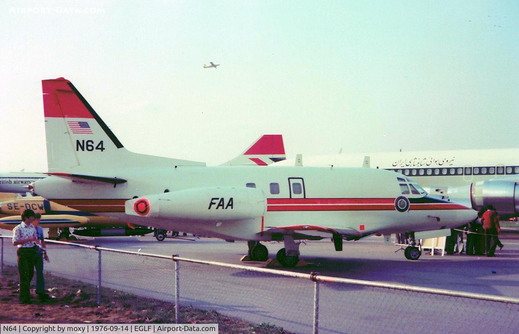 N64, 1975 North American Sabre 75A C/N 380-35, FAA Rockwell Sabreliner 75A