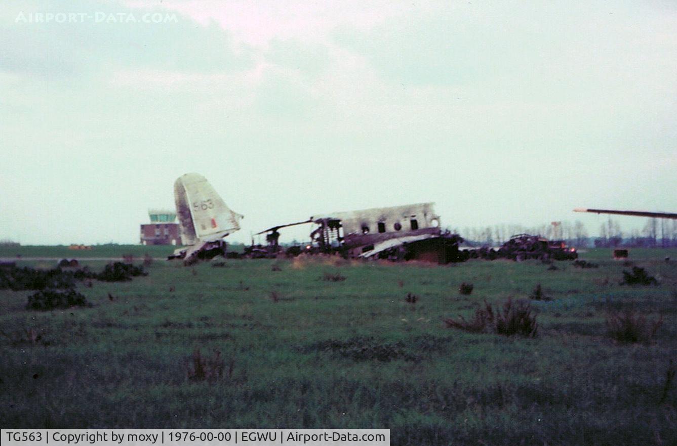 TG563, Handley Page Hastings C.1A C/N HP67/54, Handley Page Hastings on fire dump at Northolt