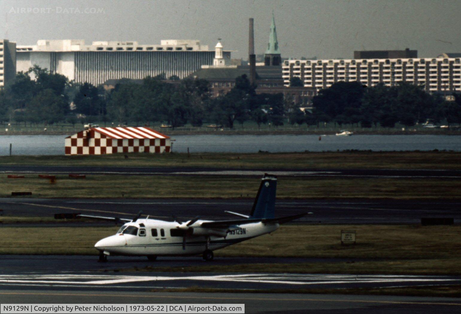 N9129N, Aero Commander 681 Hawk Commander C/N 6056, This Hawk Commander was on the ramp of Washington National, as it was then called, in the summer of 1973.