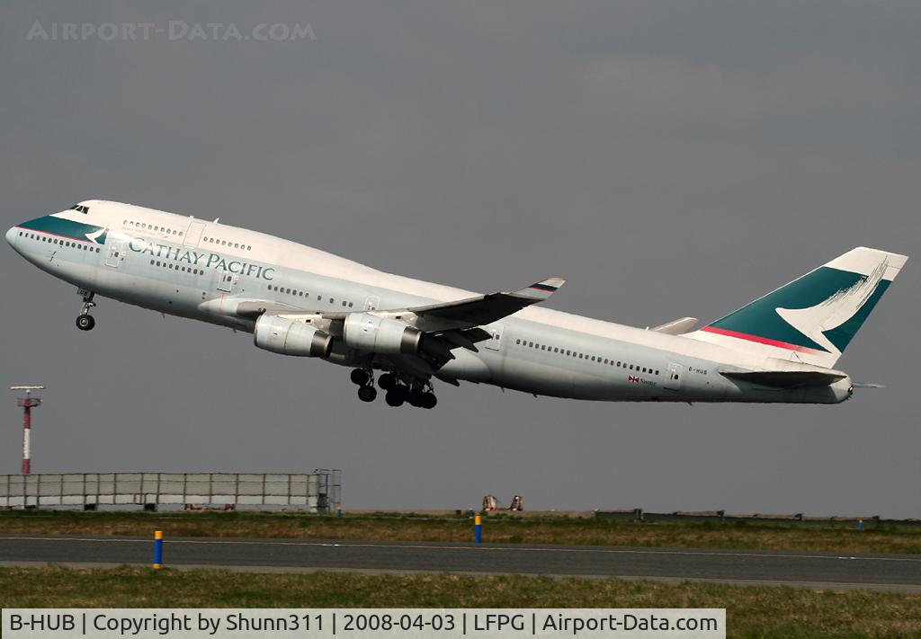 B-HUB, 1992 Boeing 747-467 C/N 25873, On take off to HKG