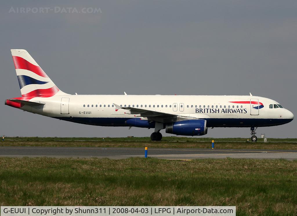 G-EUUI, 2002 Airbus A320-232 C/N 1871, Rolling to his gate...