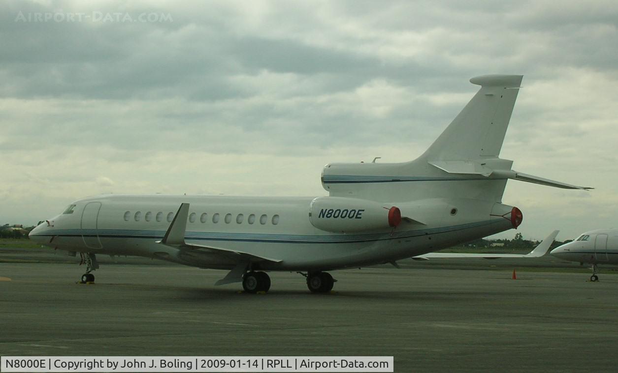 N8000E, 2008 Dassault Falcon 7X C/N 25, New Falcon on FBO ramp. Flew non-stop Dubai to Manila