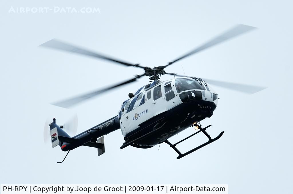 PH-RPY, MBB Bo-105CBS-4 C/N S-544, flying over Eindhoven city center