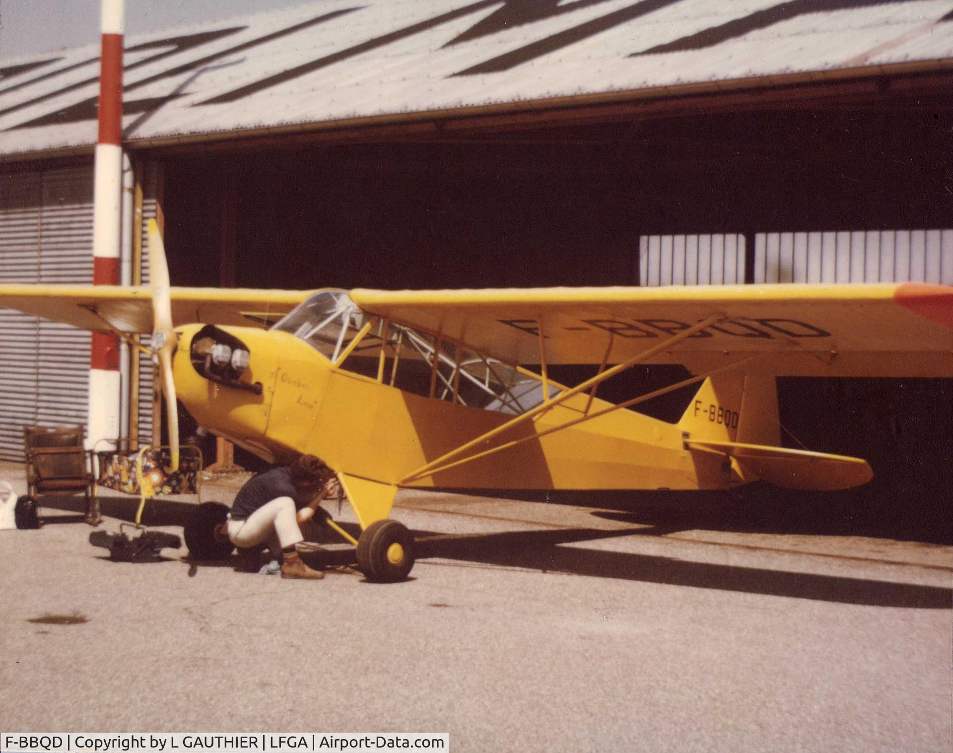 F-BBQD, 1944 Piper L-4J Grasshopper (J3C-65D) C/N 12443, In Colmar 1973 owned by JP CONNAN